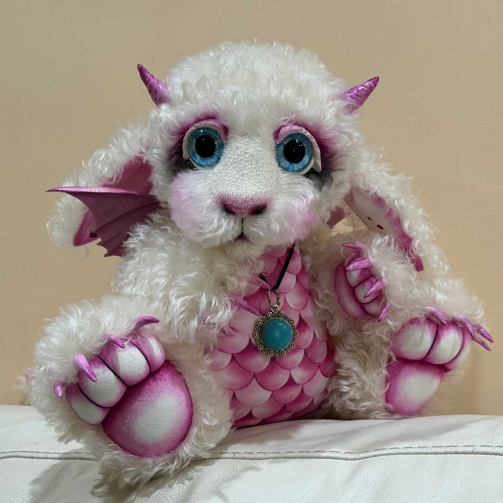Sugarfig Giggle - 15" Kid Mohair Artist Baby Dragon by Emmas Bears - OOAK