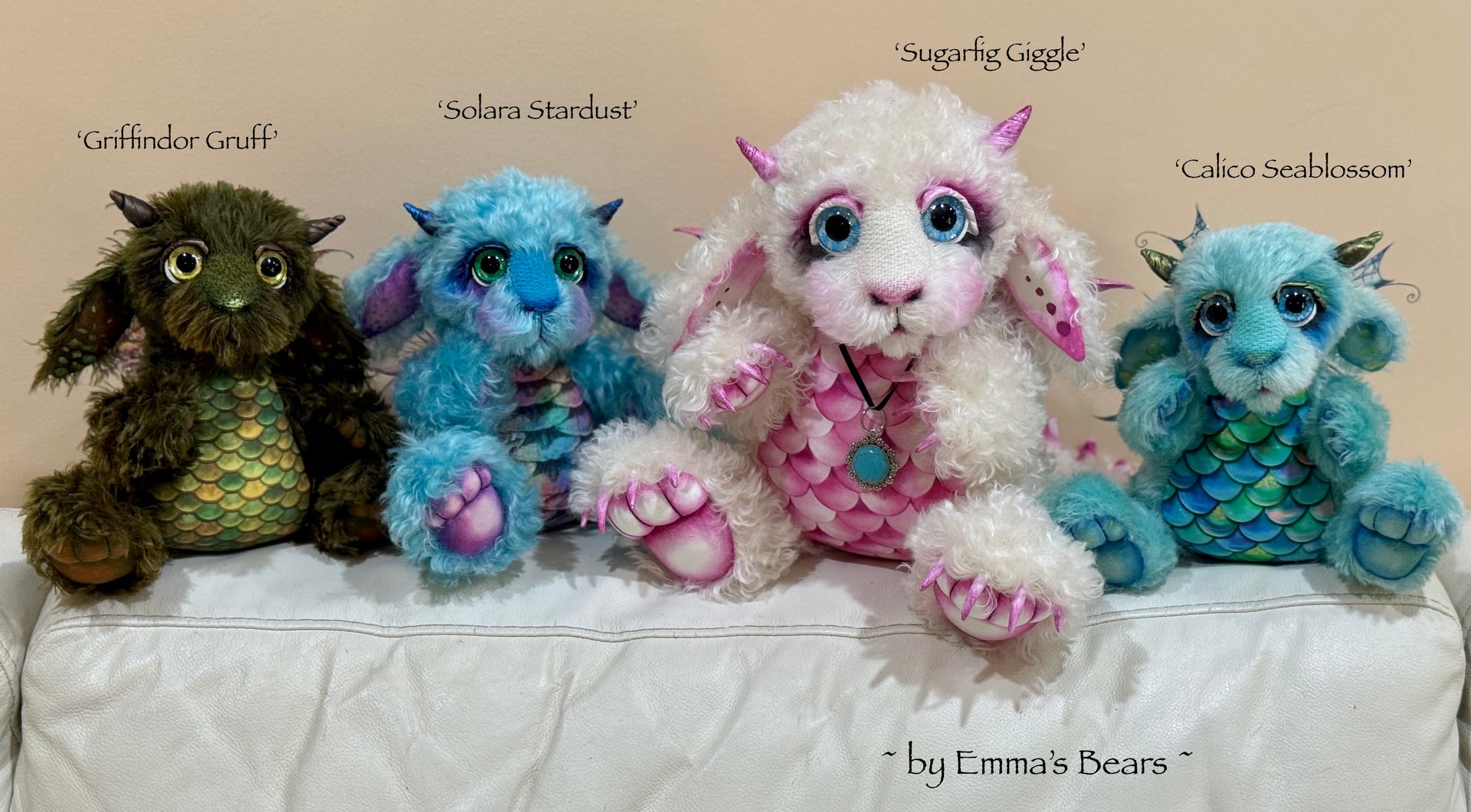 Sugarfig Giggle - 15" Kid Mohair Artist Baby Dragon by Emmas Bears - OOAK