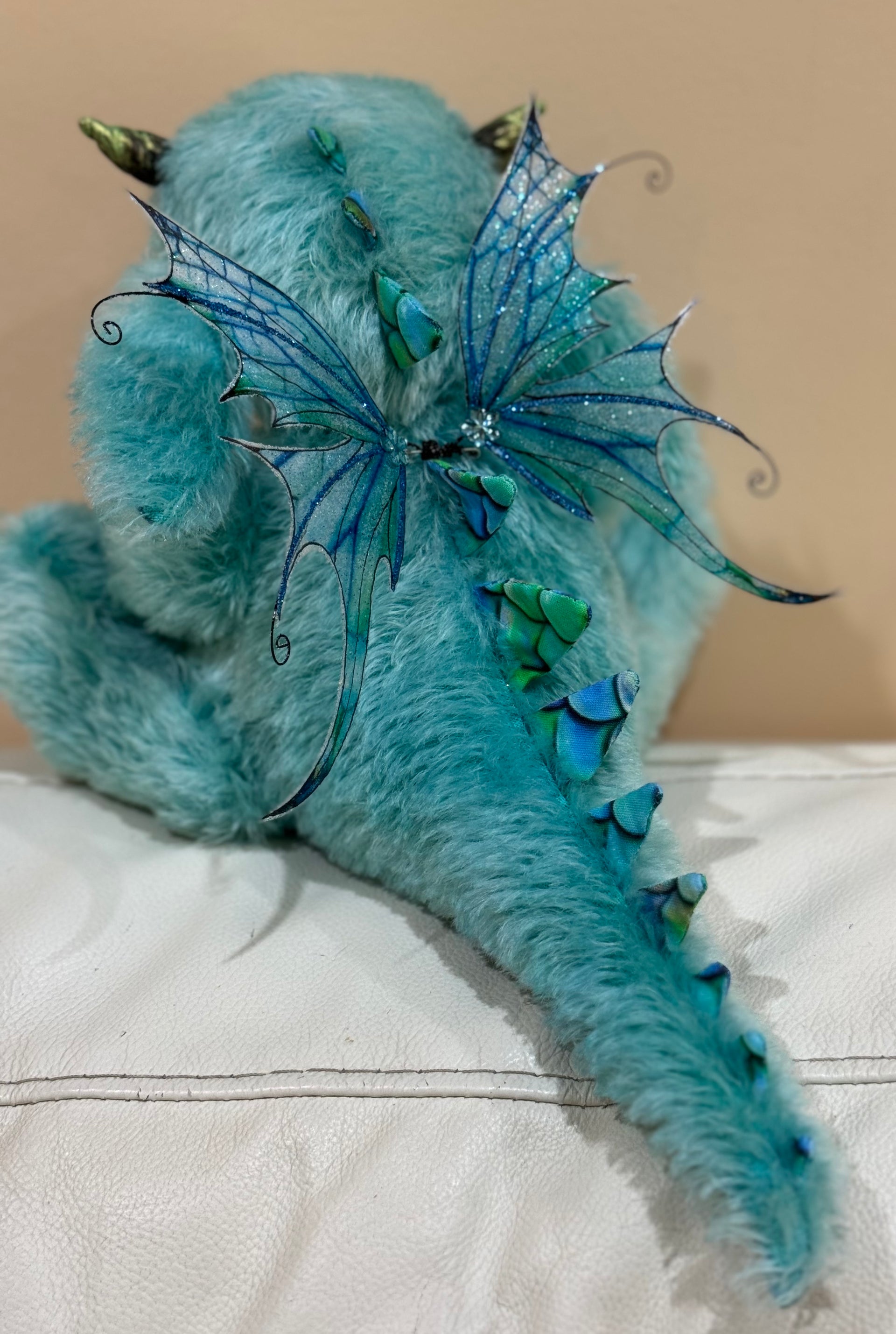 Calico Seablossom - 12" mohair Artist Baby Dragon by Emmas Bears - OOAK