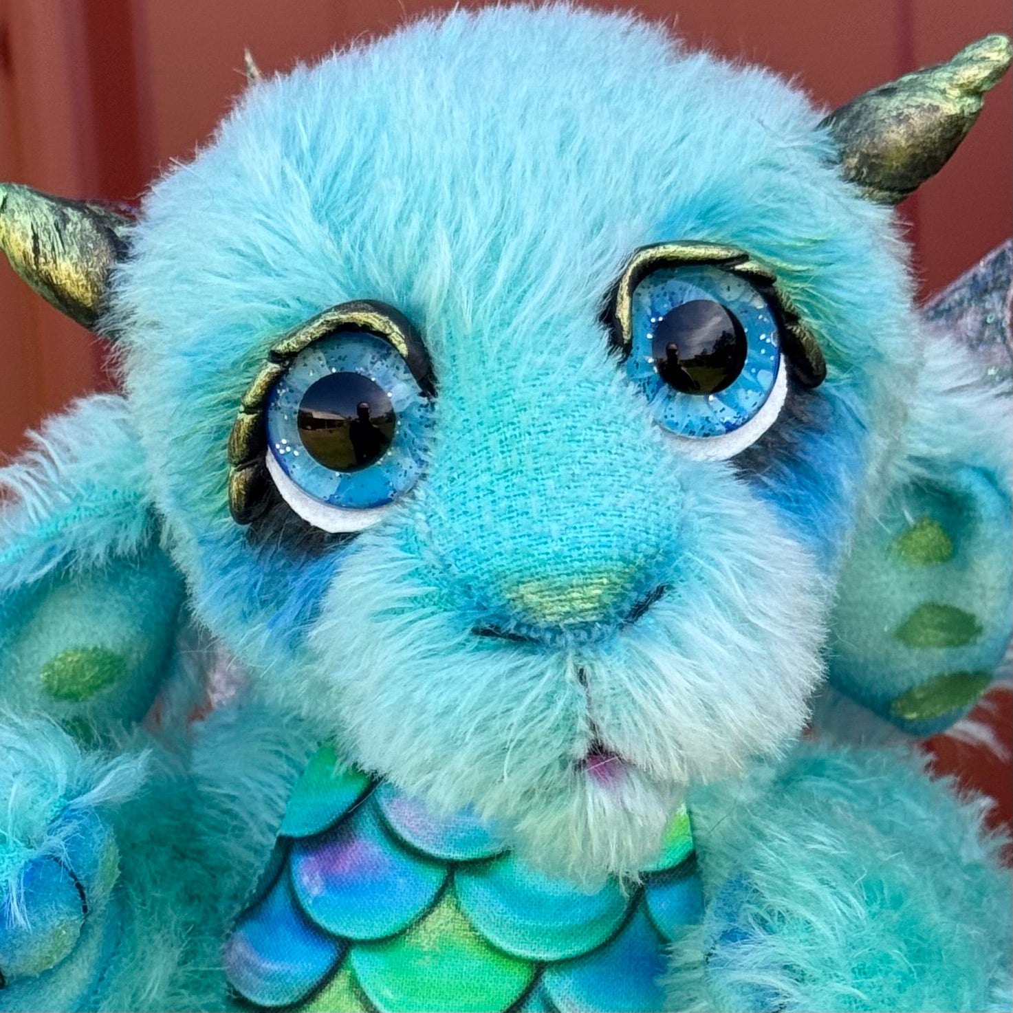 Calico Seablossom - 12" mohair Artist Baby Dragon by Emmas Bears - OOAK