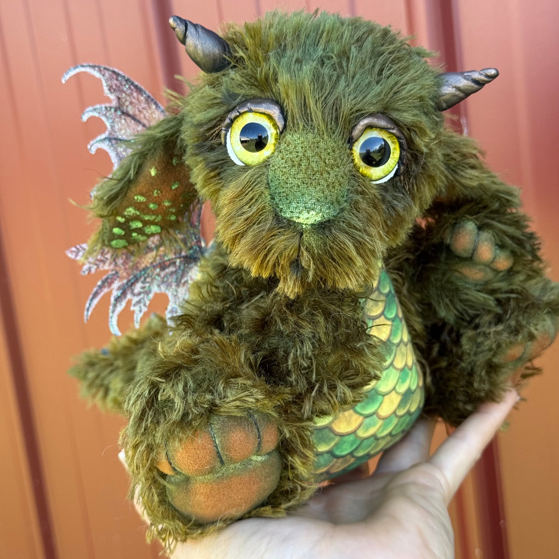 Custom Pair of Baby Dragons - mohair and alpaca Artist Baby Dragon by Emmas Bears - OOAK