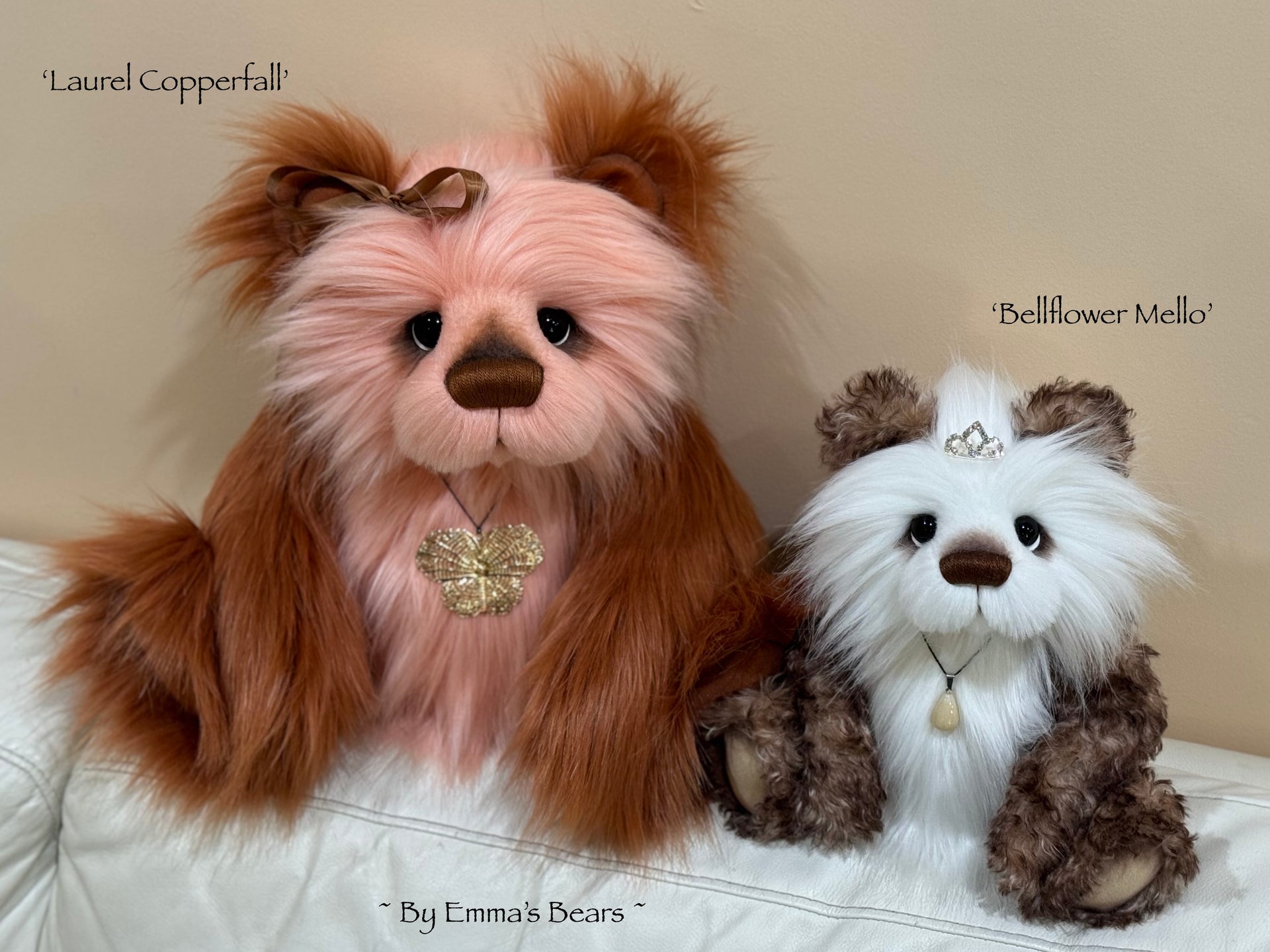 Bellflower Mello - 12" kid mohair and luxury faux fur artist bear by Emma's Bears - OOAK