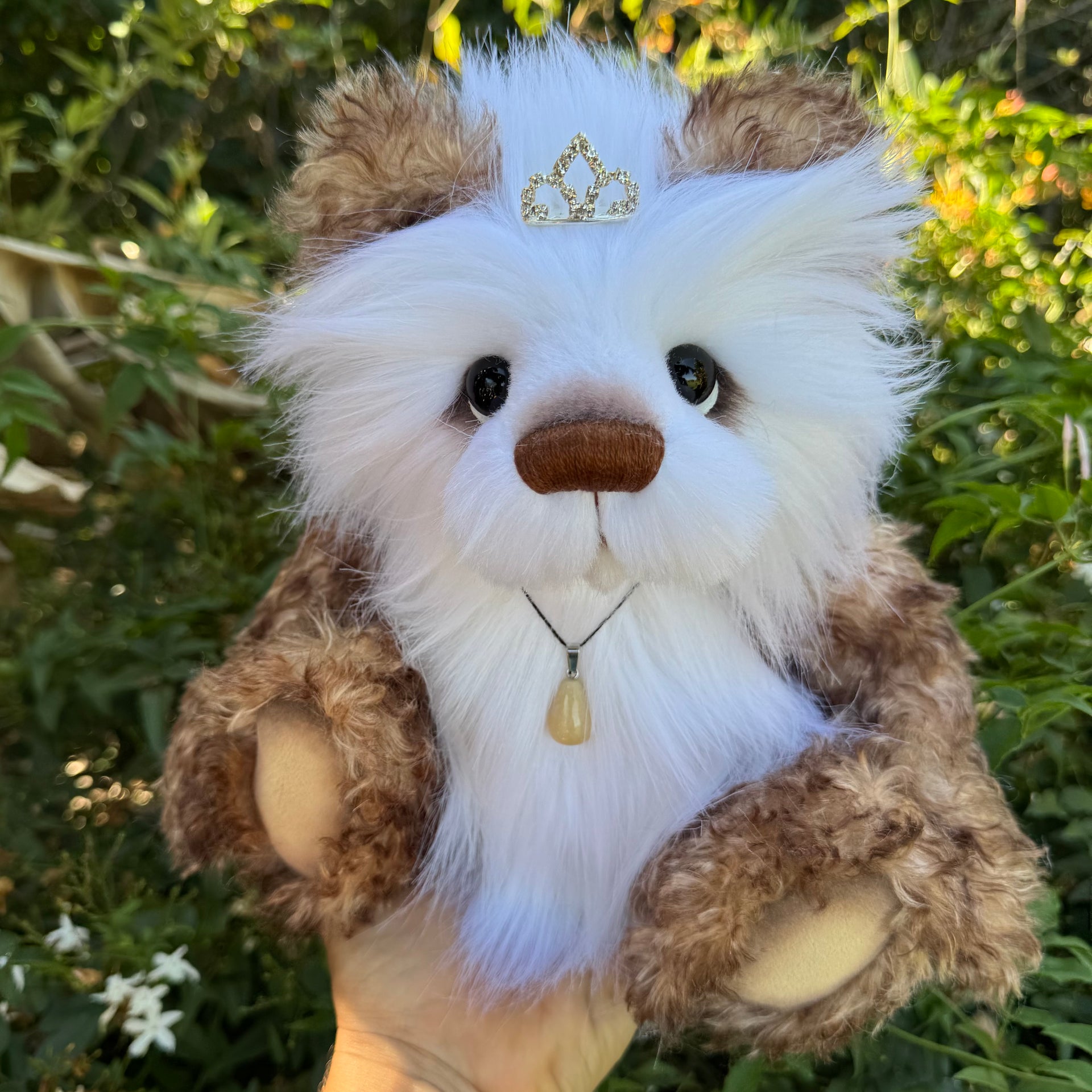 Bellflower Mello - 12" kid mohair and luxury faux fur artist bear by Emma's Bears - OOAK