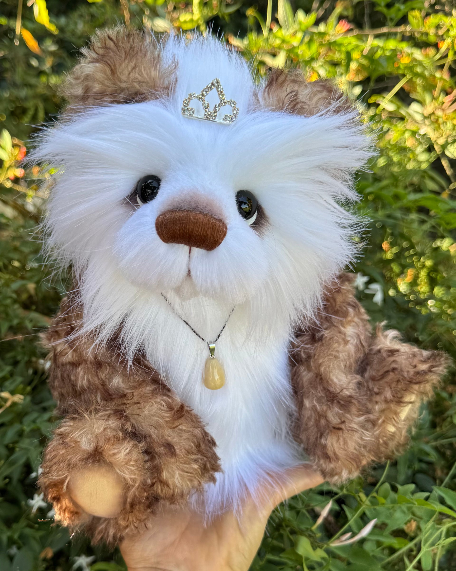 Bellflower Mello - 12" kid mohair and luxury faux fur artist bear by Emma's Bears - OOAK