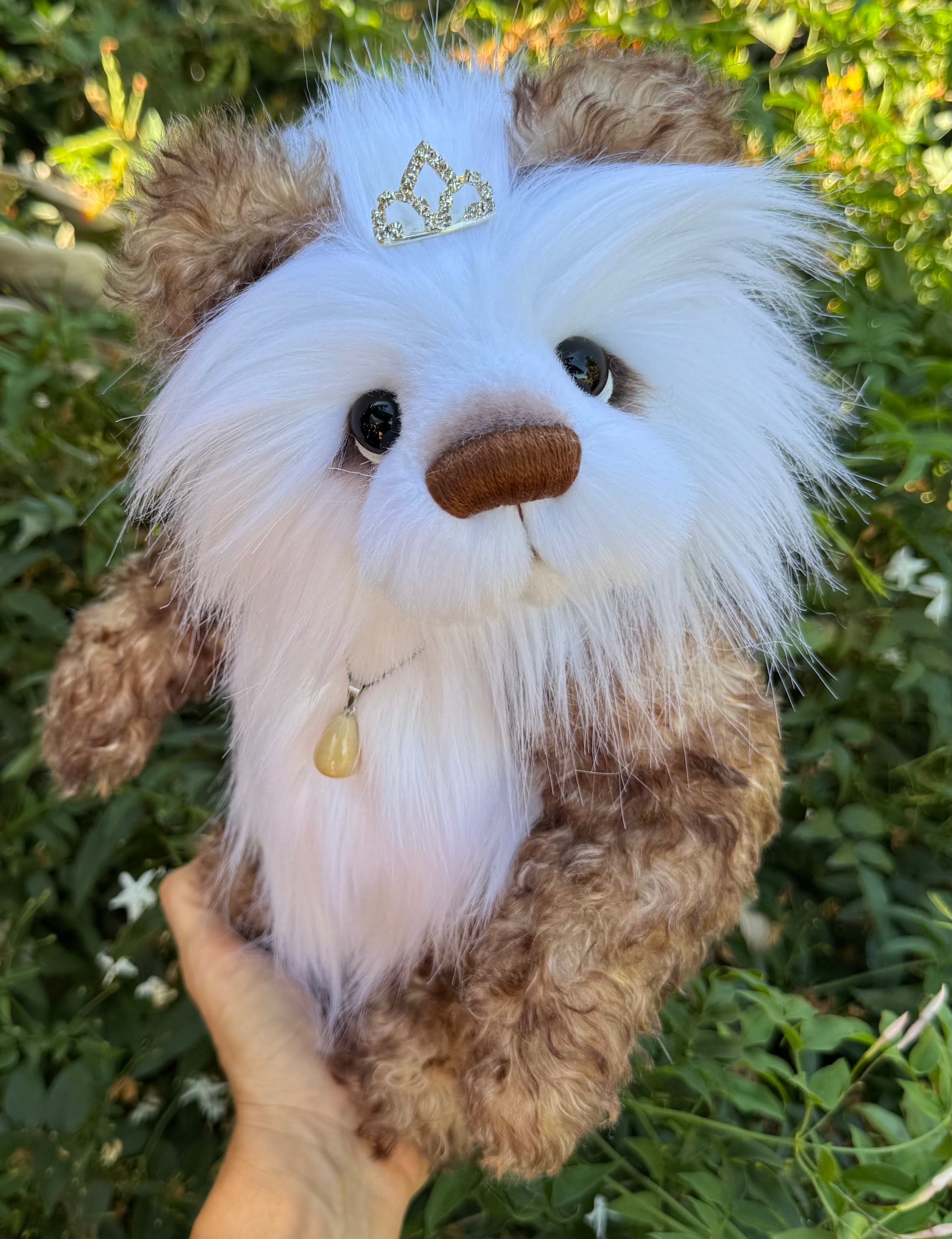 Bellflower Mello - 12" kid mohair and luxury faux fur artist bear by Emma's Bears - OOAK