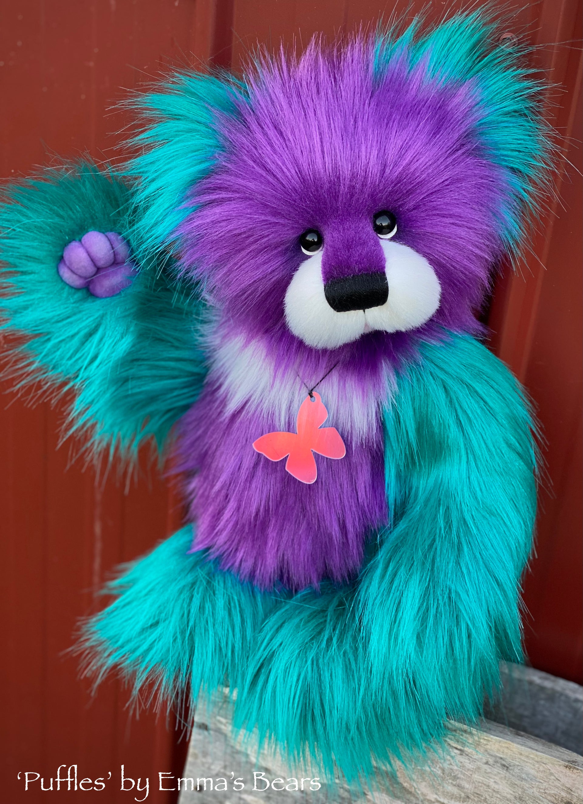 Puffles - 15" faux fur bear by Emmas Bears - OOAK