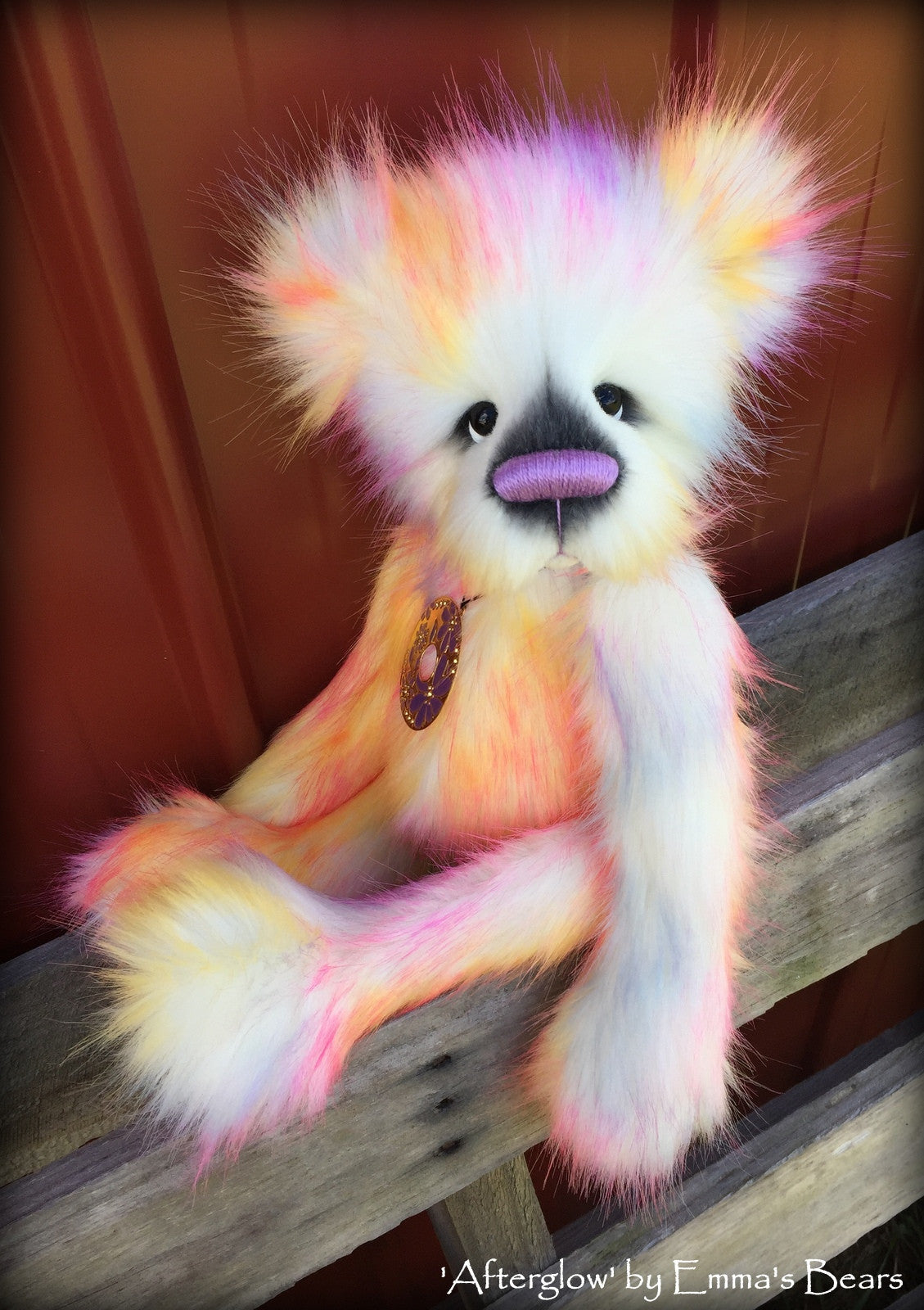 Afterglow - 17" skinny faux fur bear by Emmas Bears - OOAK