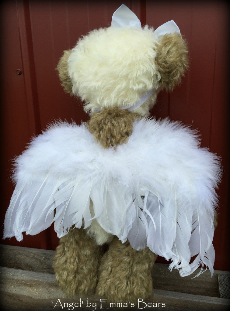 Angel - 16" mohair angelwing artist panda bear by Emmas Bears - OOAK