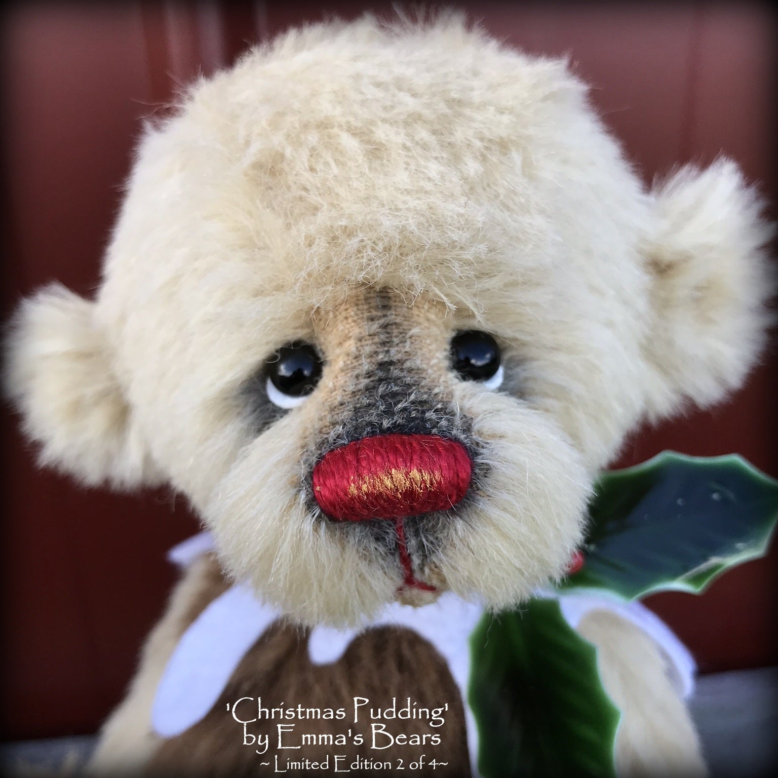 Christmas Pudding L/E 2 of 4 - Handmade ALPACA artist bear by Emma's Bears