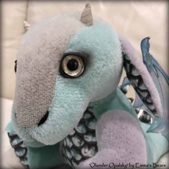 Olander Opalsky - 16in hand dyed ALPACA Artist Dragon by Emma's Bears - OOAK