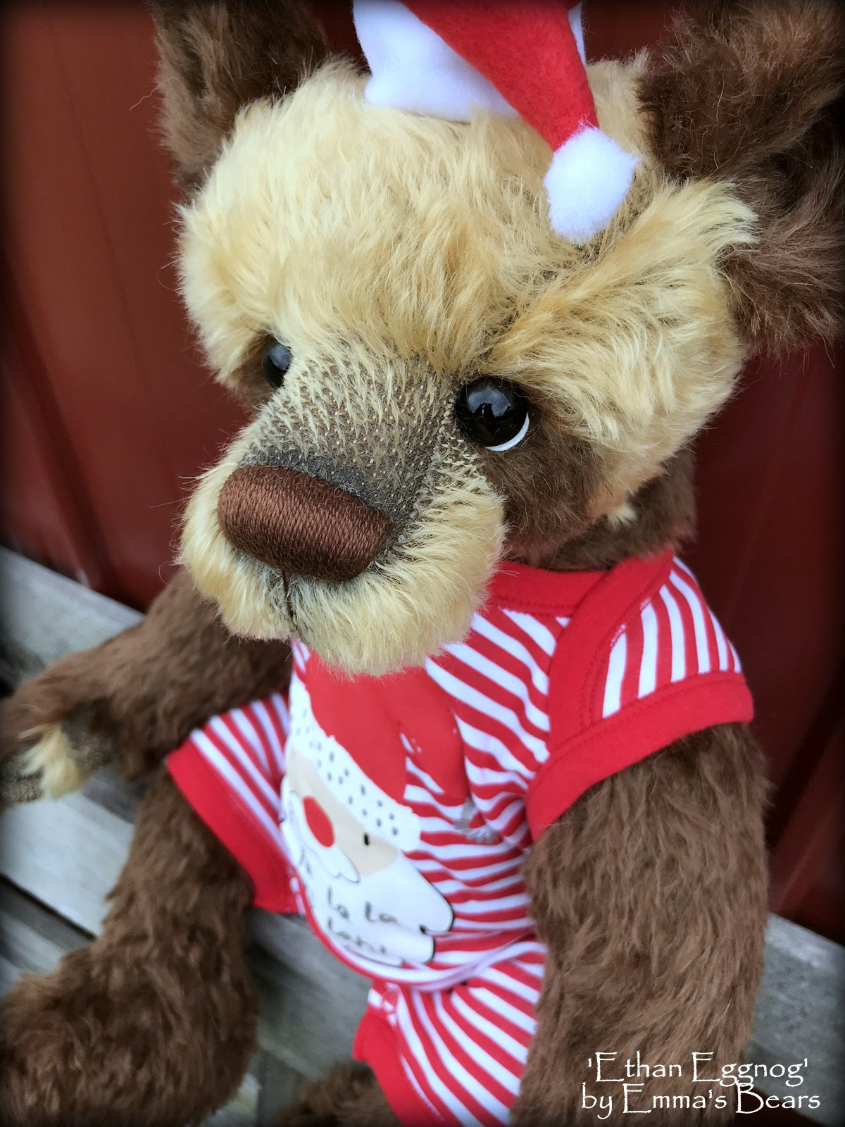 Ethan Eggnog - 21" mohair Artist toddler style Panda Bear by Emma's Bears - OOAK