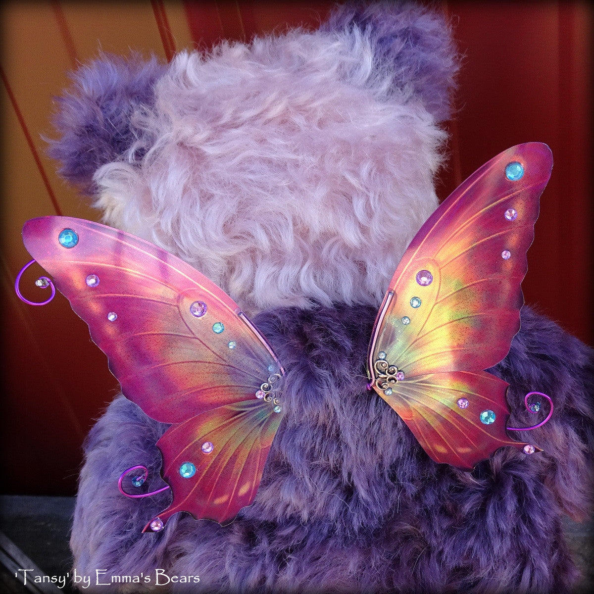 Tansy - 9IN hand dyed kid mohair bear by Emmas Bears - OOAK