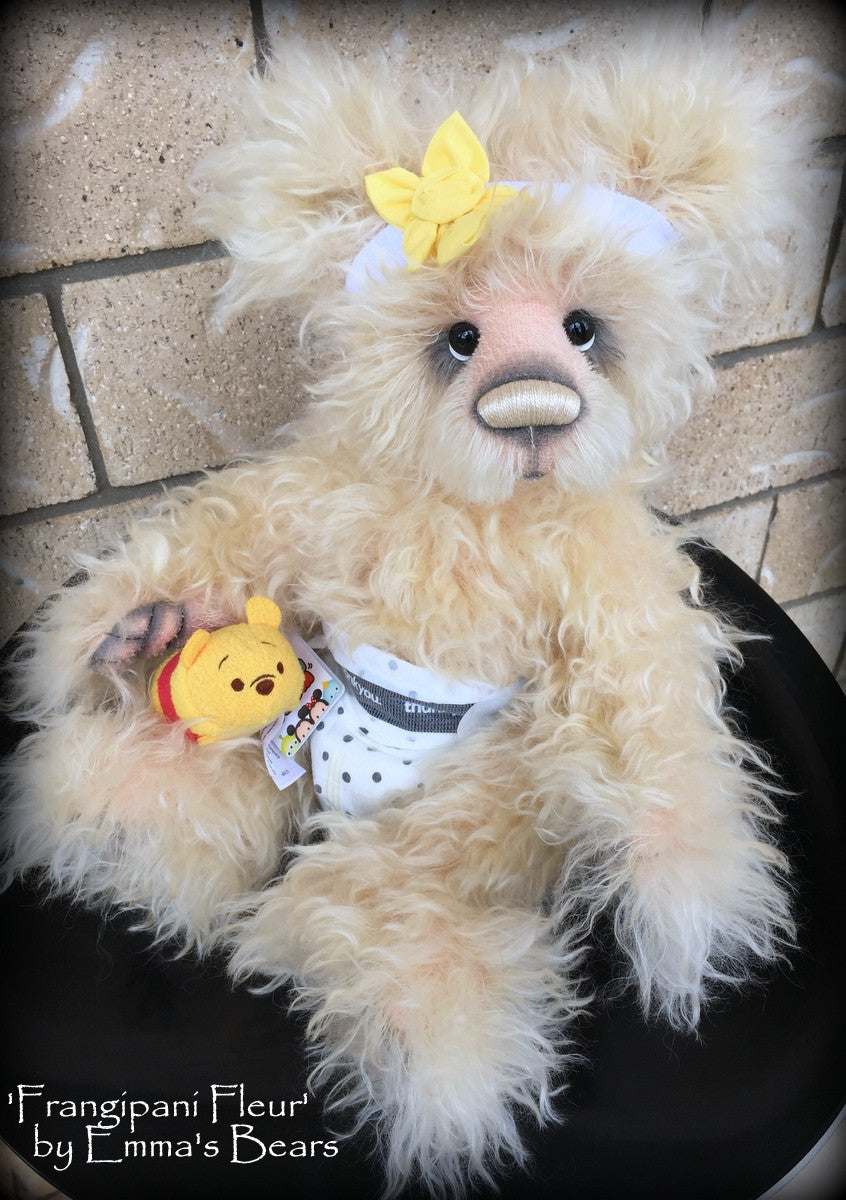 Frangipani Fleur - 17in MOHAIR Artist toddler style Bear by Emmas Bears - OOAK