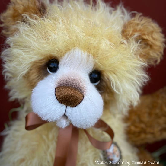 Butterscotch - 18" Hand-Dyed Mohair Artist Bear by Emma's Bears - OOAK
