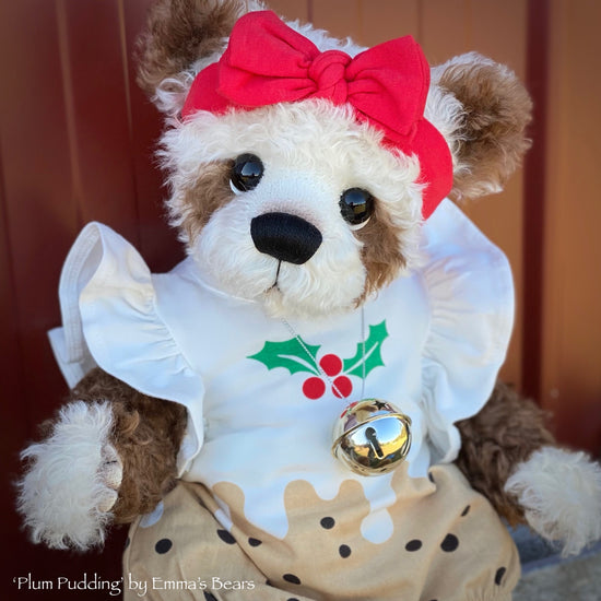 Plum Pudding - 18" Christmas 2020 MOHAIR Artist toddler style Bear by Emma's Bears - OOAK