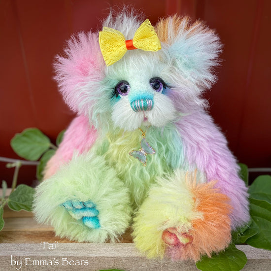 Fai - 9" Hand Dyed Mohair Artist Bear by Emma's Bears - OOAK