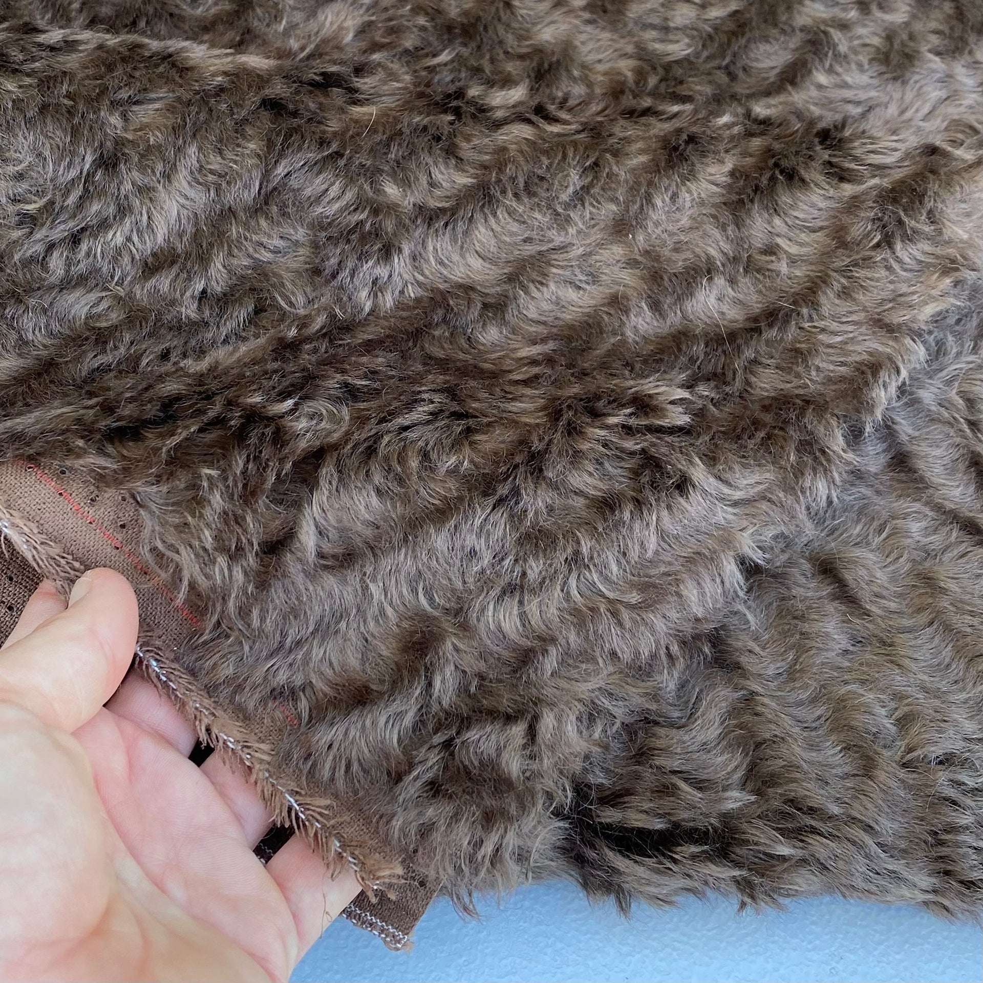 Dark Chocolate - curly mohair/viscose blend fur