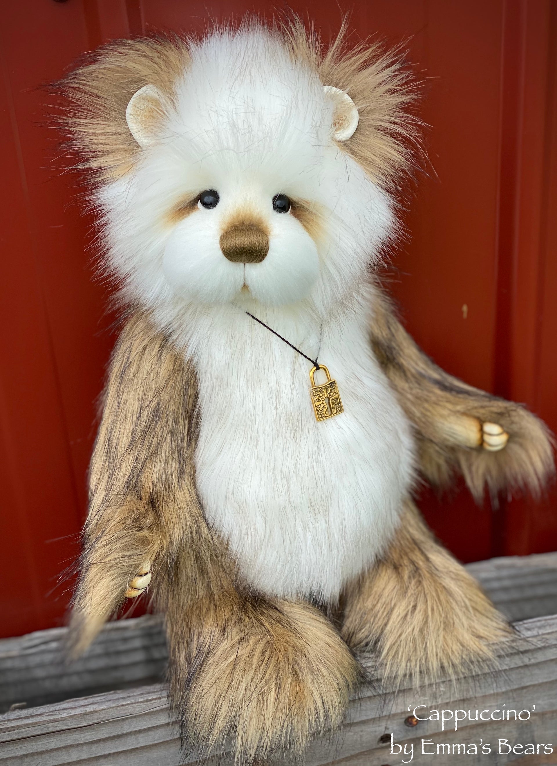 Cappuccino - 13" faux fur Artist Bear by Emma's Bears - OOAK