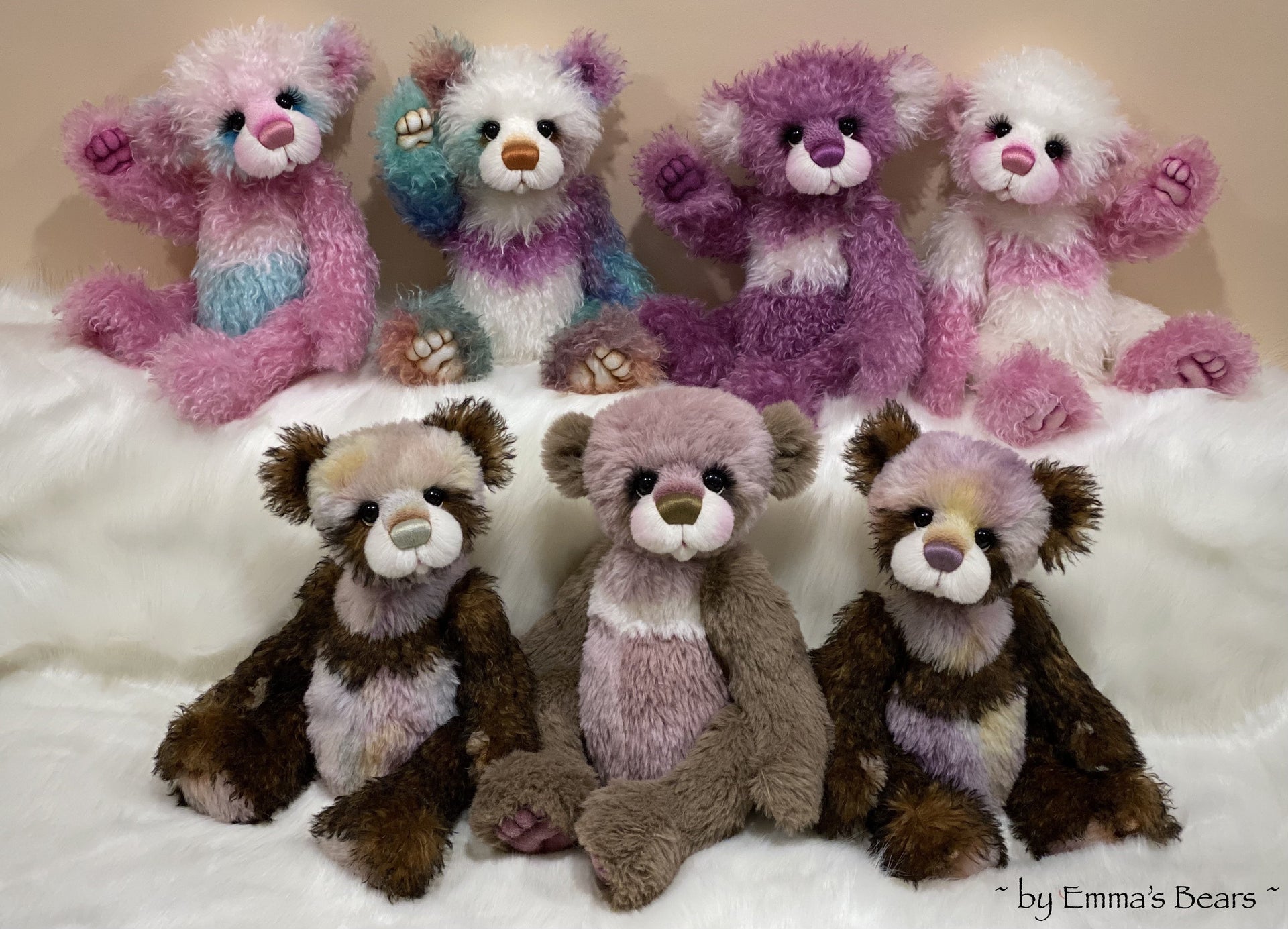 Copy of Unnamed Custom Bear THREE - 18" Lilac and White Mohair and Alpaca Artist Baby Bear by Emma's Bears - OOAK
