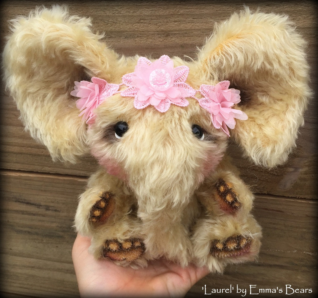 Laurel - 10" mohair artist elephant bear  - OOAK by Emma's Bears