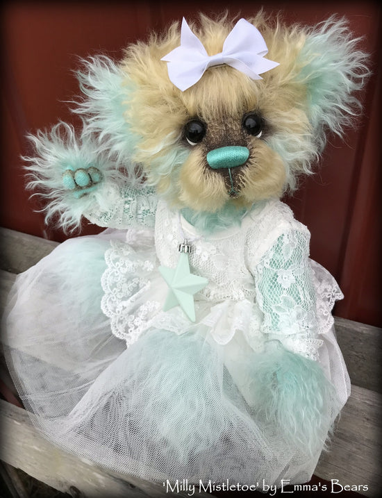 Milly Mistletoe - 16" MOHAIR Artist baby style Panda Bear by Emma's Bears - OOAK