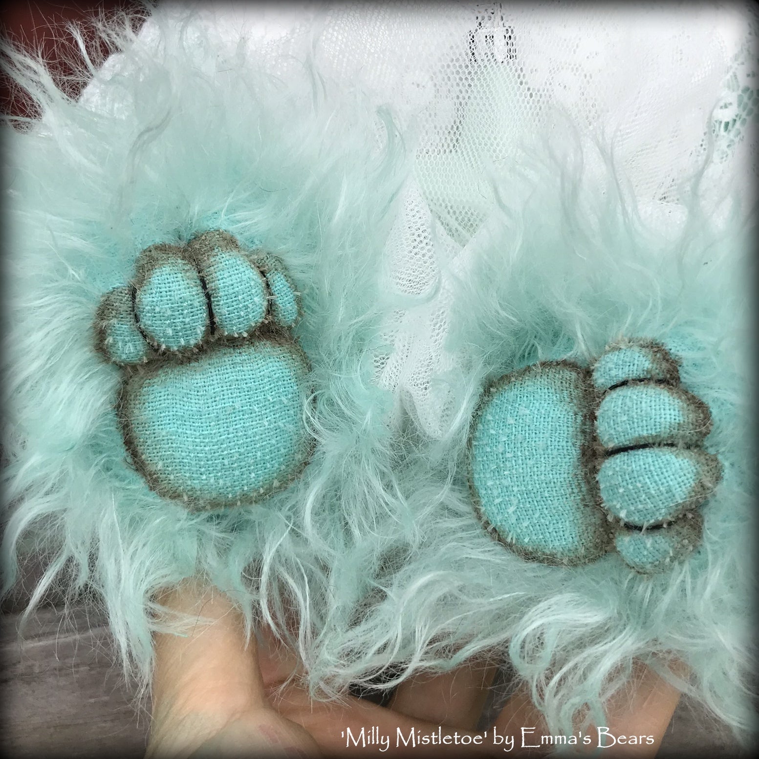 Milly Mistletoe - 16" MOHAIR Artist baby style Panda Bear by Emma's Bears - OOAK