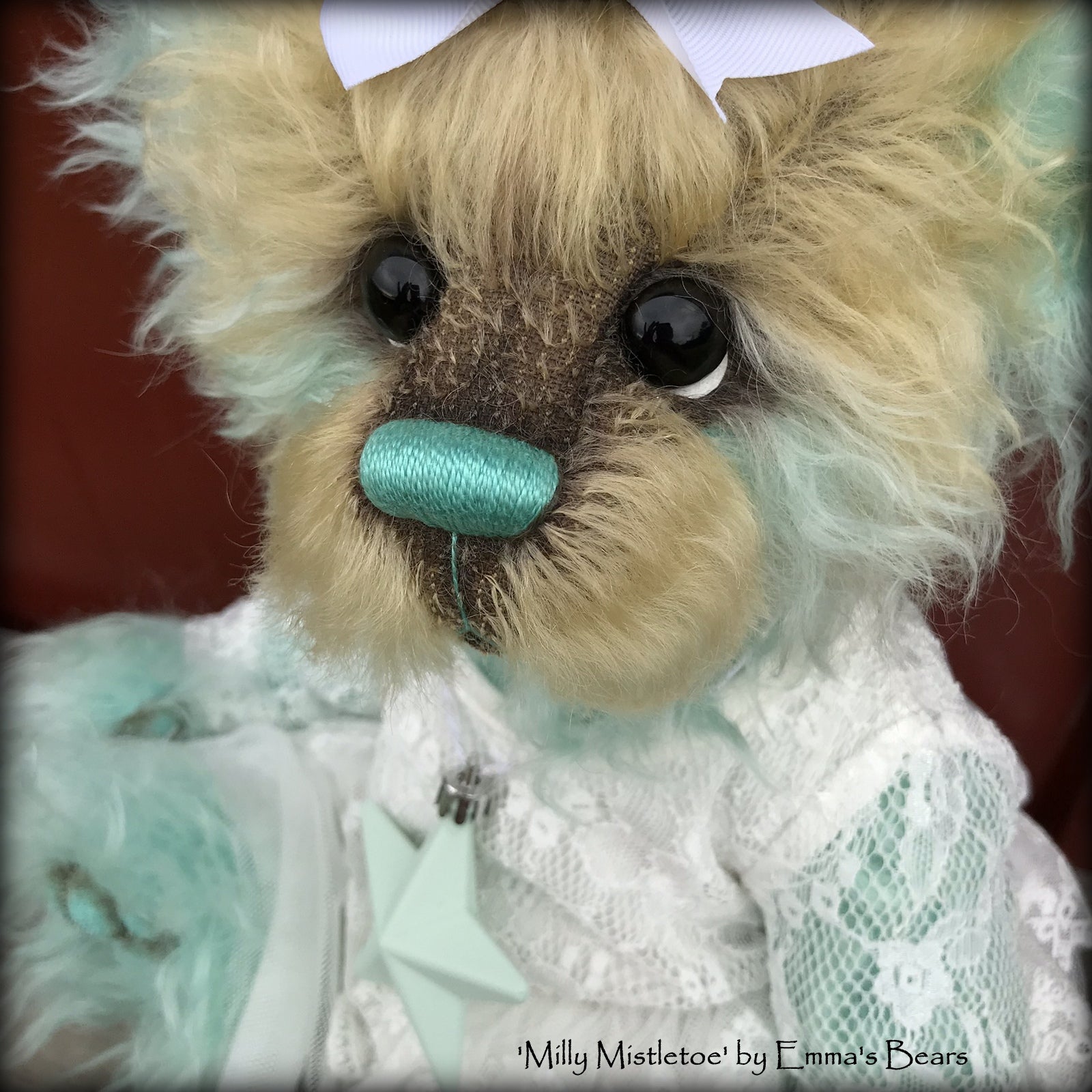 Milly Mistletoe - 16" MOHAIR Artist baby style Panda Bear by Emma's Bears - OOAK