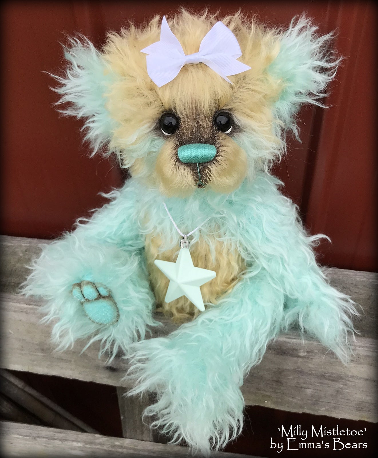 Milly Mistletoe - 16" MOHAIR Artist baby style Panda Bear by Emma's Bears - OOAK