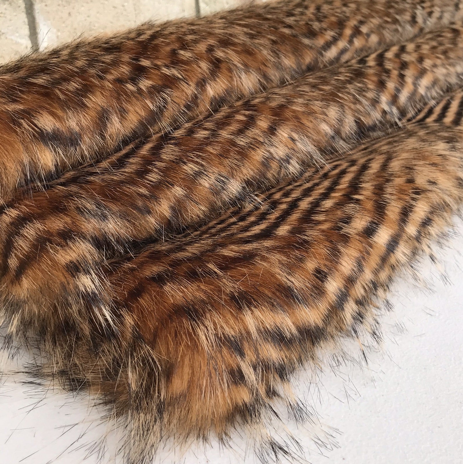 Pheasant Feather - Long Striped Feather Effect Faux Fur