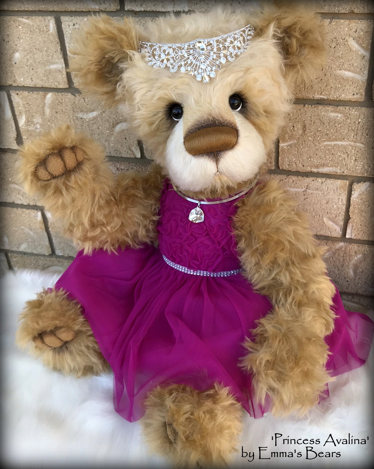 Princess Avalina - 29" Schulte Mohair Artist Bear by Emmas Bears - OOAK