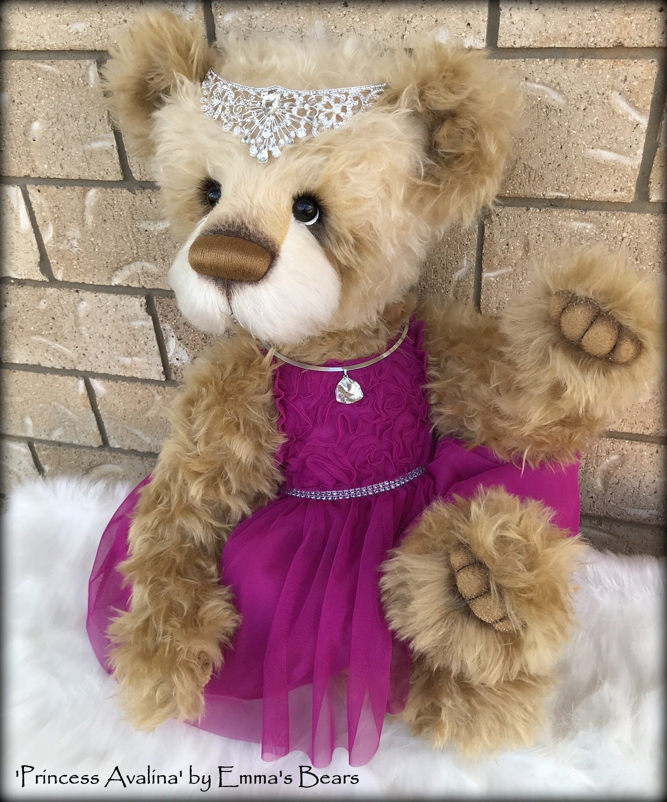 Princess Avalina - 29" Schulte Mohair Artist Bear by Emmas Bears - OOAK