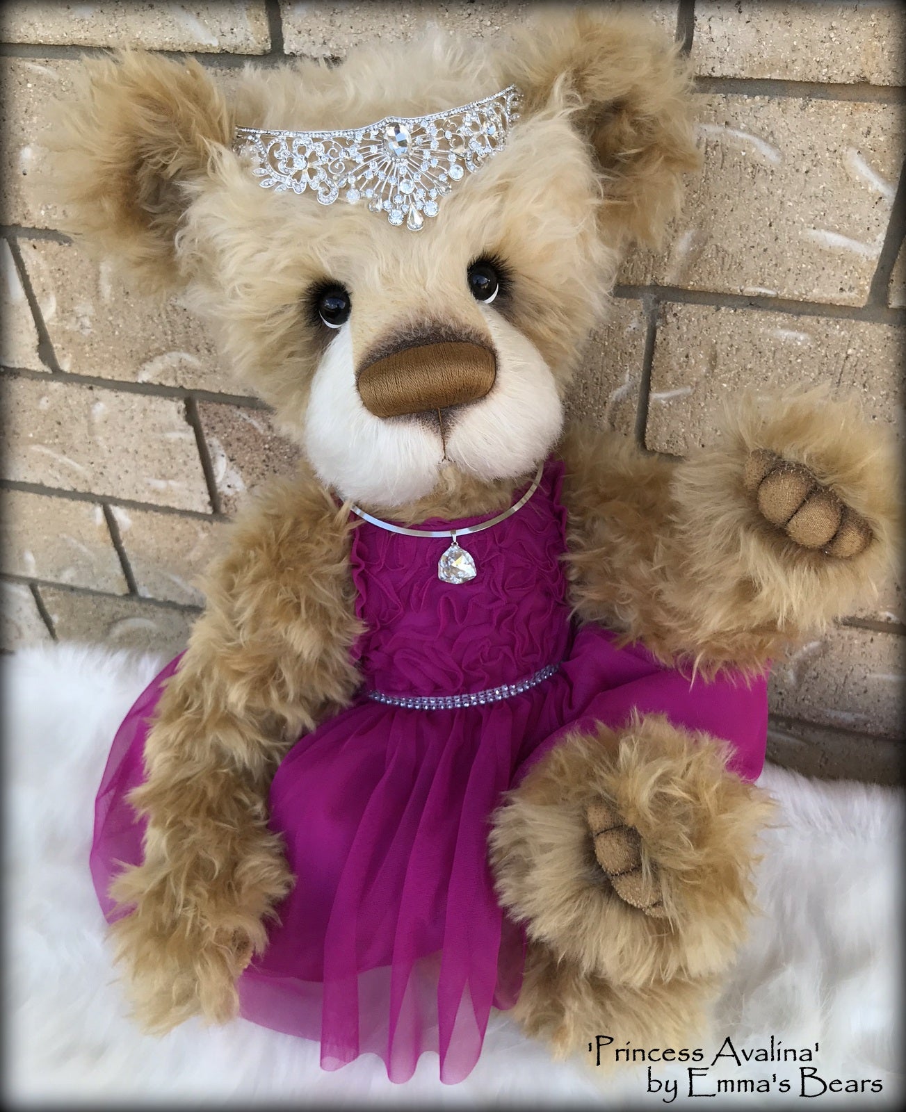Princess Avalina - 29" Schulte Mohair Artist Bear by Emmas Bears - OOAK