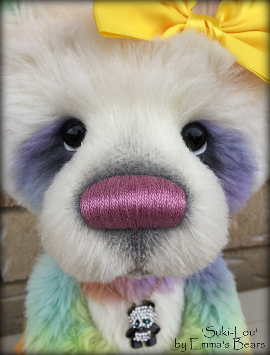 Suki-Lou - 18in RAINBOW alpaca cartoon style Artist Bear by Emmas Bears - OOAK