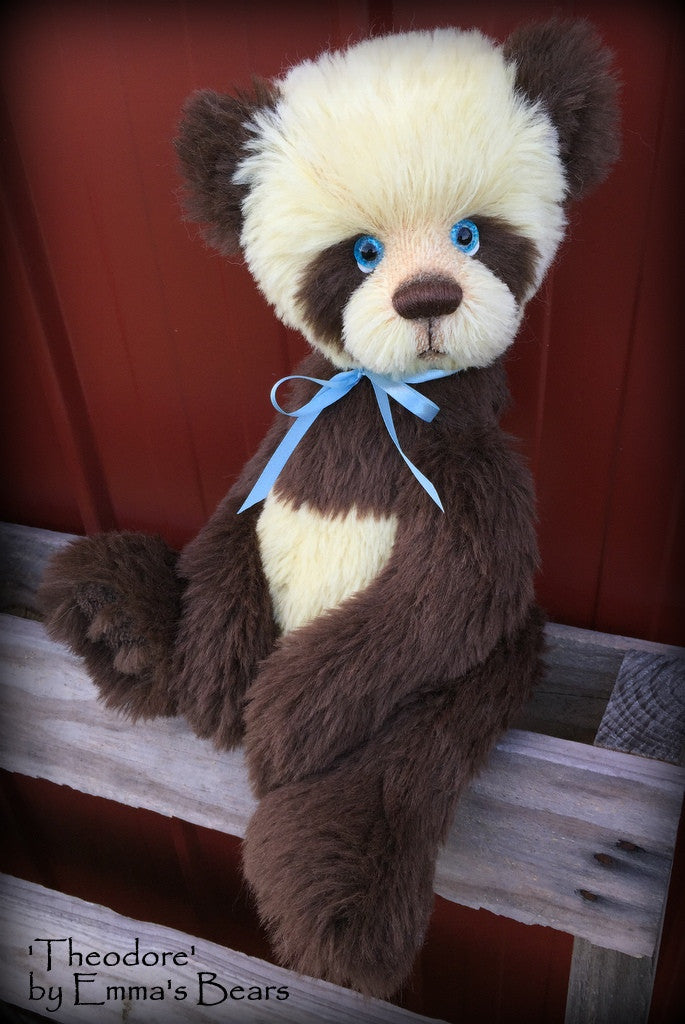 Martha and Theodore - 22" and 15" ALPACA artist bear set  - OOAK by Emma's Bears