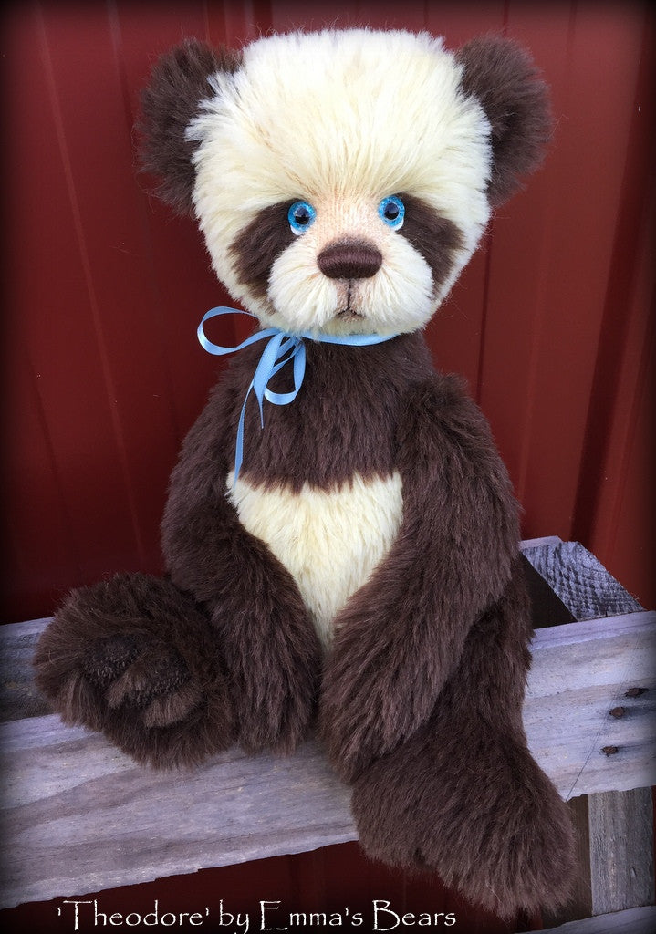 Martha and Theodore - 22" and 15" ALPACA artist bear set  - OOAK by Emma's Bears