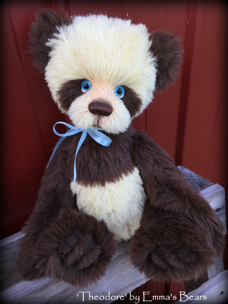 Martha and Theodore - 22" and 15" ALPACA artist bear set  - OOAK by Emma's Bears