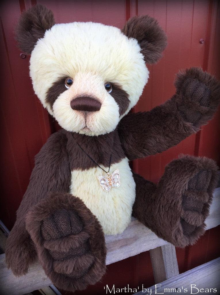 Martha and Theodore - 22" and 15" ALPACA artist bear set  - OOAK by Emma's Bears