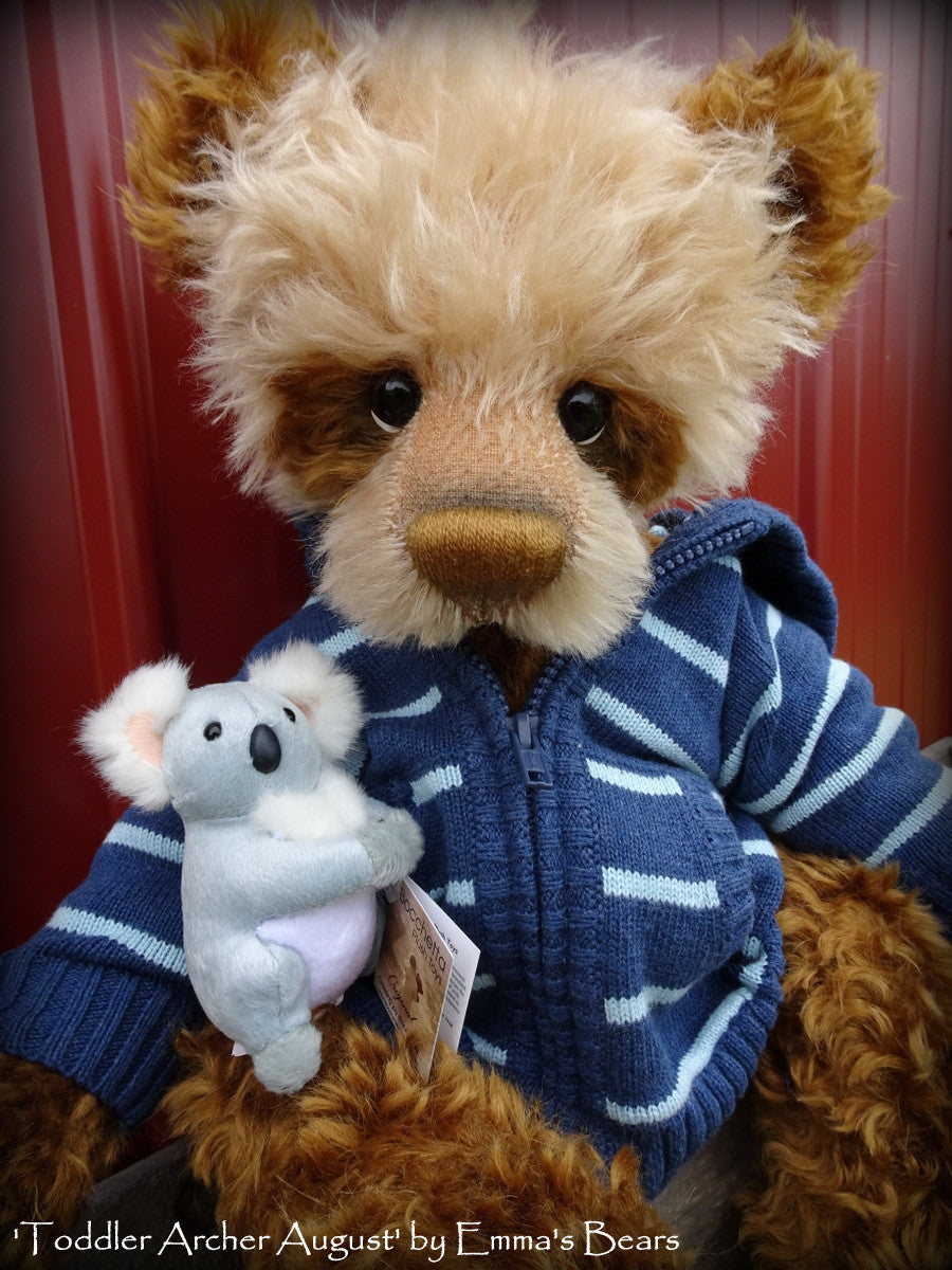Toddler Archer August - 22in MOHAIR Artist toddler style Bear by Emmas Bears - OOAK