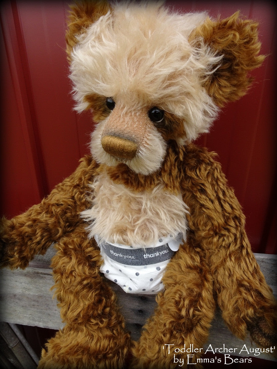 Toddler Archer August - 22in MOHAIR Artist toddler style Bear by Emmas Bears - OOAK