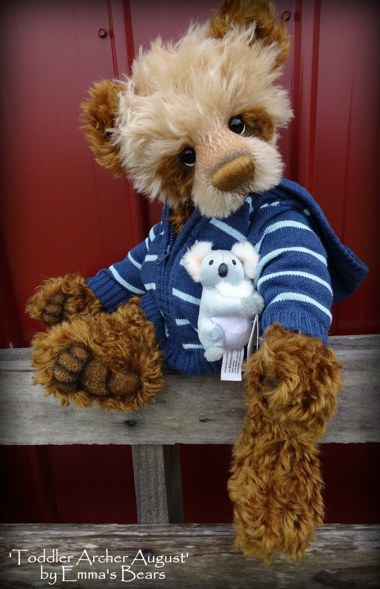 Toddler Archer August - 22in MOHAIR Artist toddler style Bear by Emmas Bears - OOAK