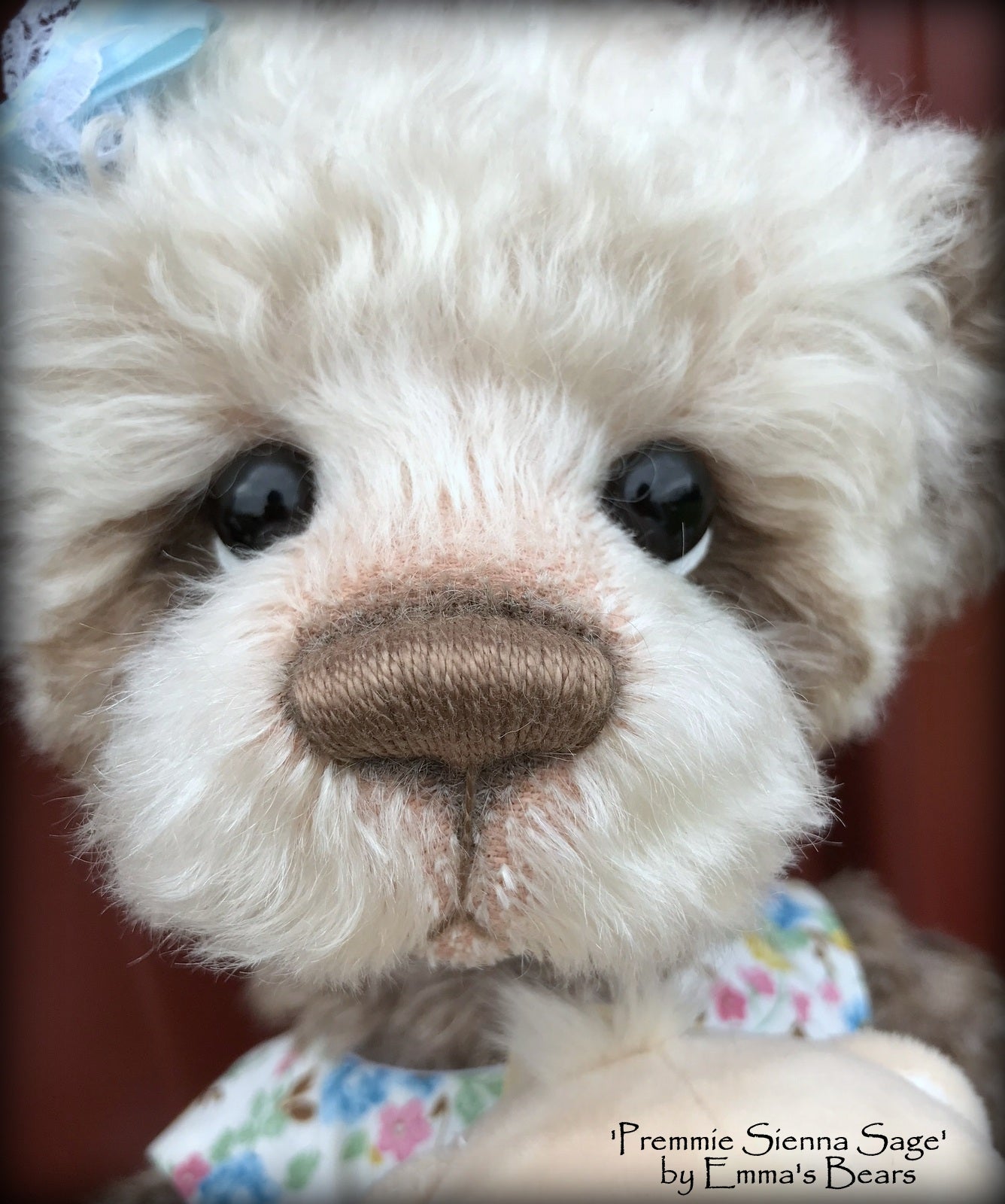 Premmie Sienna Sage - 16in hand dyed MOHAIR Artist baby style Bear by Emmas Bears - OOAK