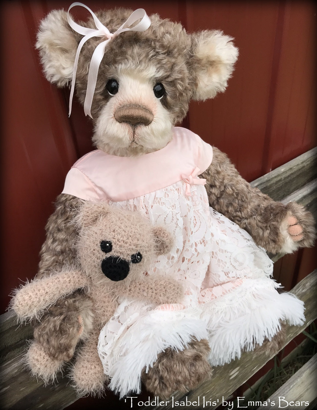 Toddler Isabel Iris - 22in hand dyed MOHAIR Artist toddler style Bear by Emmas Bears - OOAK