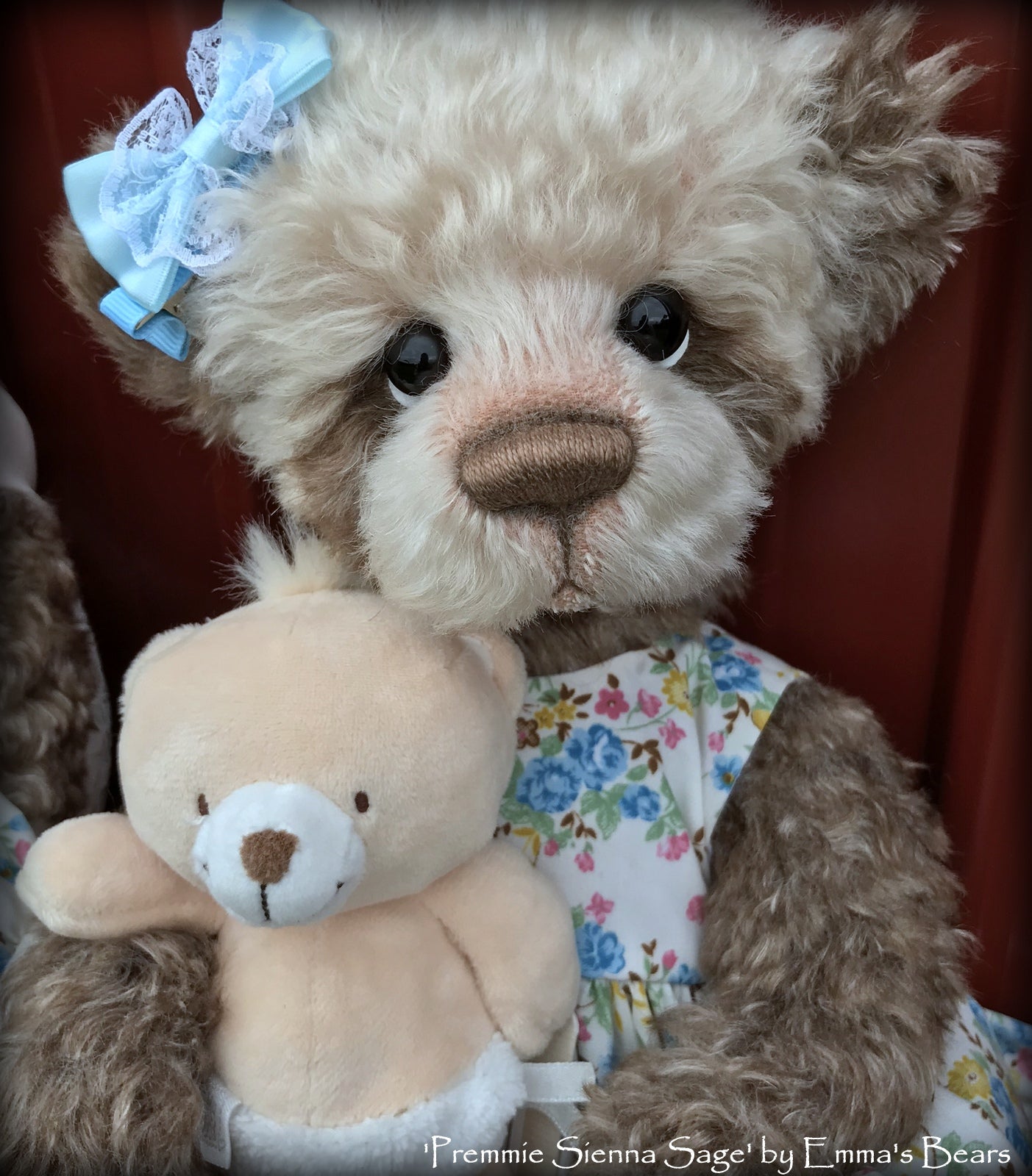 Premmie Sienna Sage - 16in hand dyed MOHAIR Artist baby style Bear by Emmas Bears - OOAK