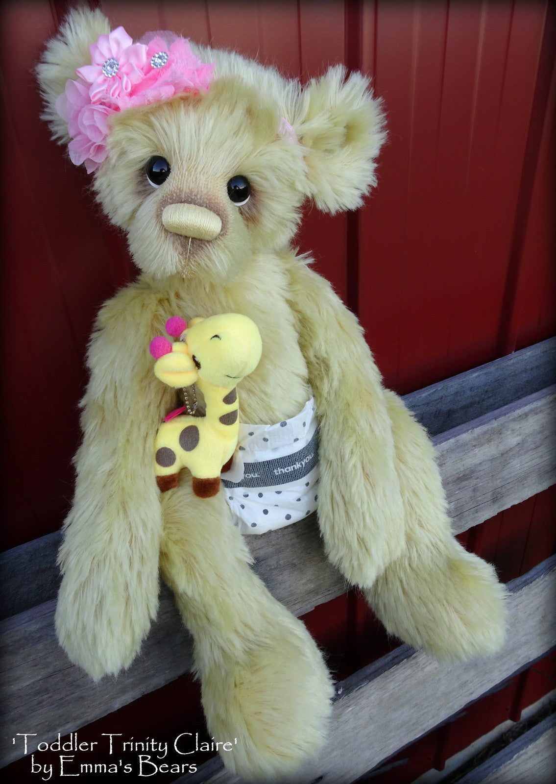 Toddler Trinity Claire - 20in MOHAIR Artist toddler style Bear by Emmas Bears - OOAK