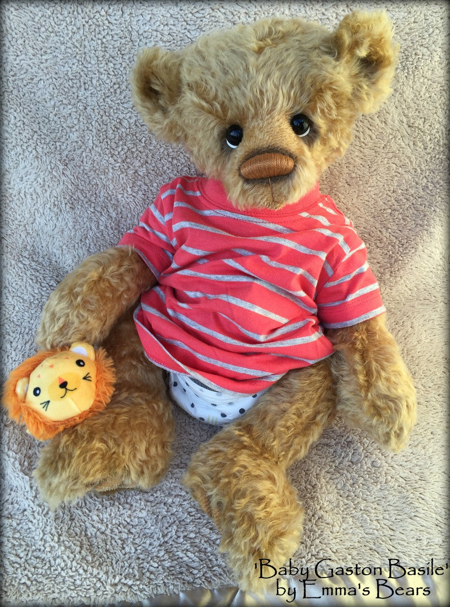Baby Gaston Basile - 17in MOHAIR Artist Newborn baby Bear by Emmas Bears - OOAK
