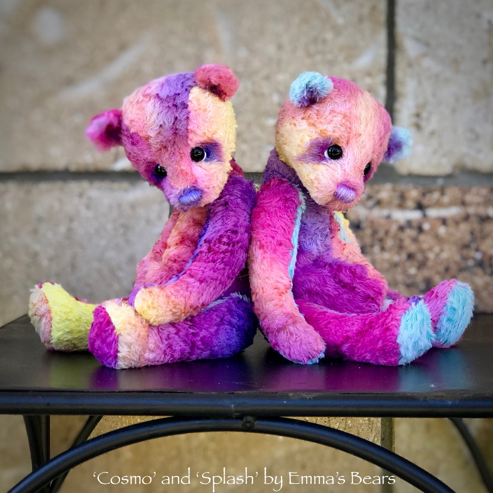 Splash - 8" Hand-Dyed Viscose Artist Bear by Emma's Bears - OOAK