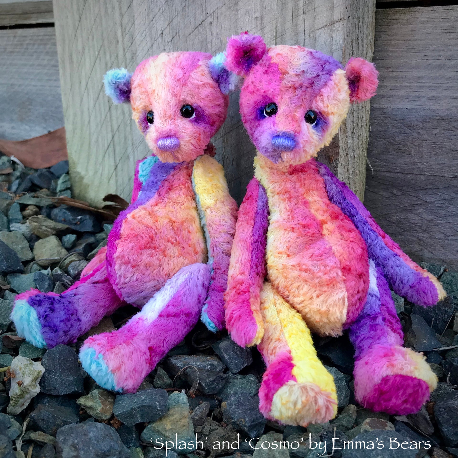 Splash - 8" Hand-Dyed Viscose Artist Bear by Emma's Bears - OOAK
