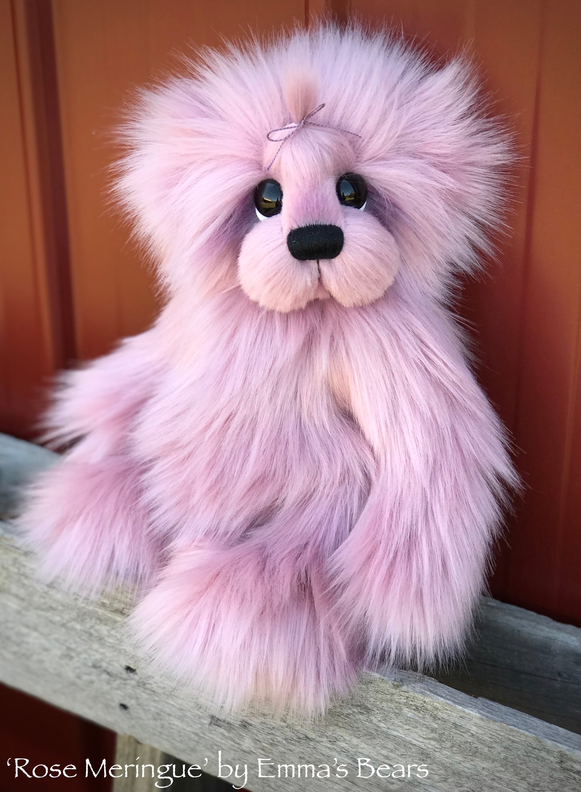 Rose Meringue - 13" faux fur Artist Bear by Emma's Bears - OOAK