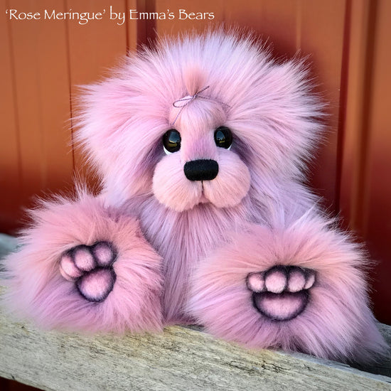 Rose Meringue - 13" faux fur Artist Bear by Emma's Bears - OOAK
