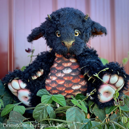 Brimstone - 15" kid mohair Artist Baby Dragon by Emmas Bears - OOAK